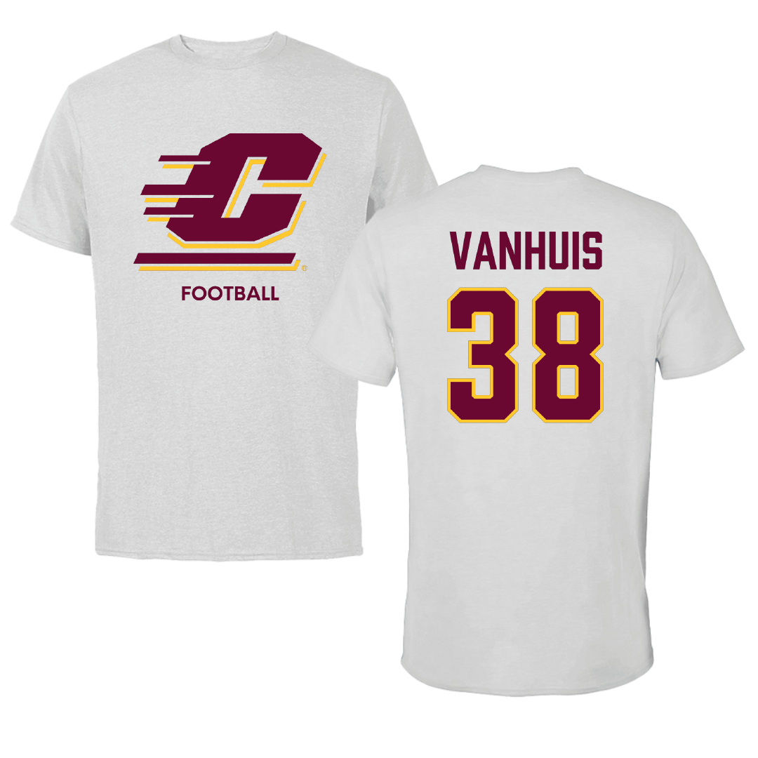 Central Michigan University Football Light Gray Tee - #38 Caden VanHuis