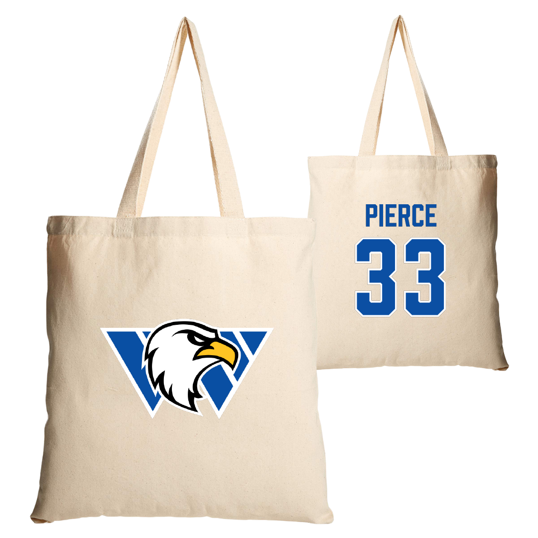 Williams Baptist University Softball Tan Canvas Tote Bag - #33 Ali Pierce