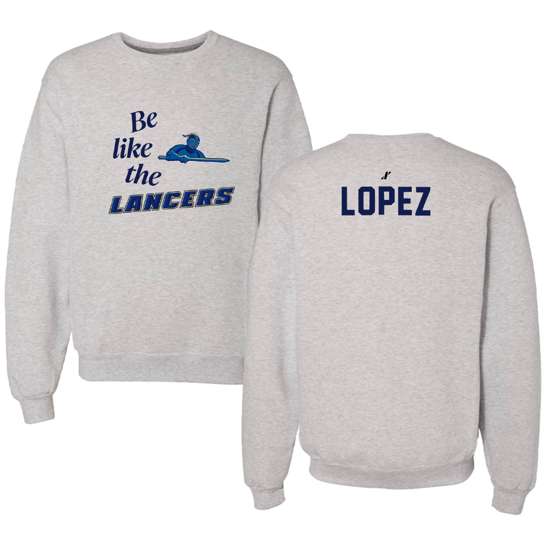 Worcester State University TF and XC Light Gray Be Like Us Crewneck - Yael Lopez