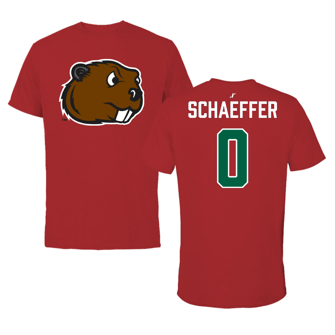 Minot State University Basketball (M) Canvas Red Tee - #0 Grayson Schaeffer