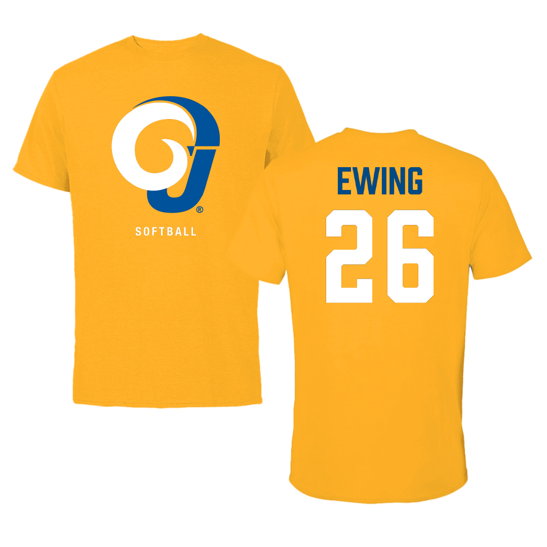 Angelo State University Softball Gold Performance Tee - #26 Addy Ewing