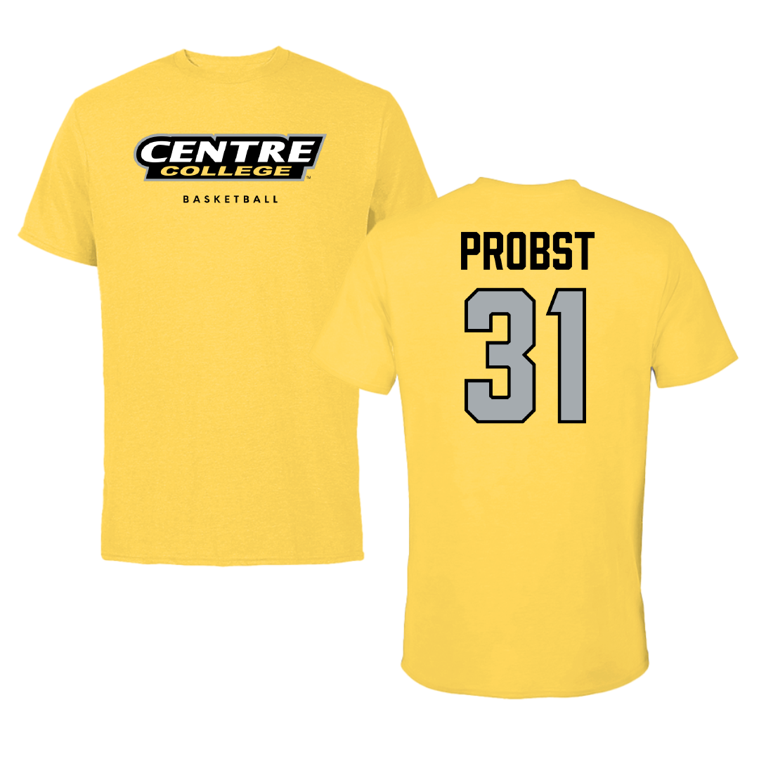 Centre College Basketball (M) Yellow Colonel Tee - #31 Carson Probst