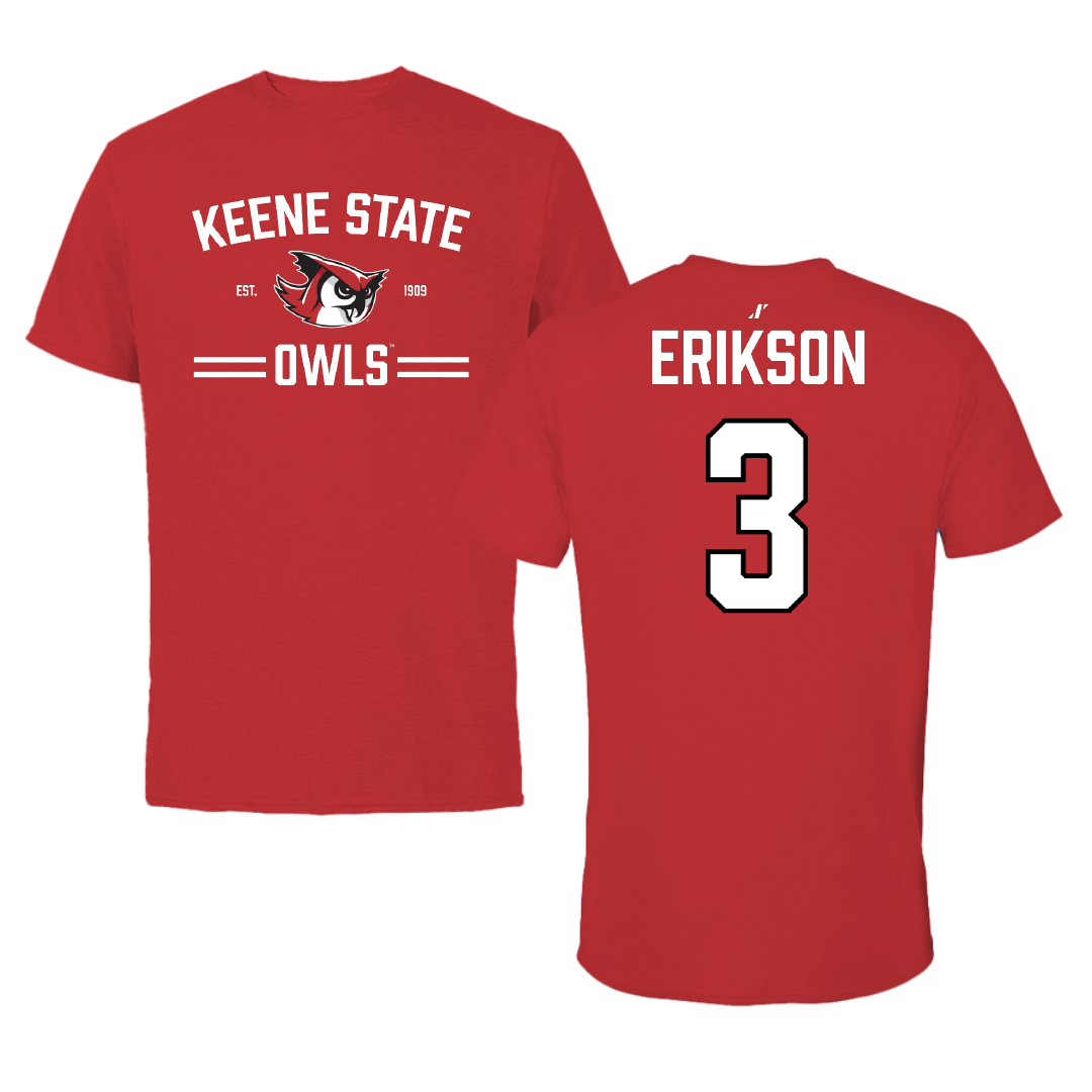 Keene State College Field Hockey Red General Performance Tee - #3 Jennifer Erikson