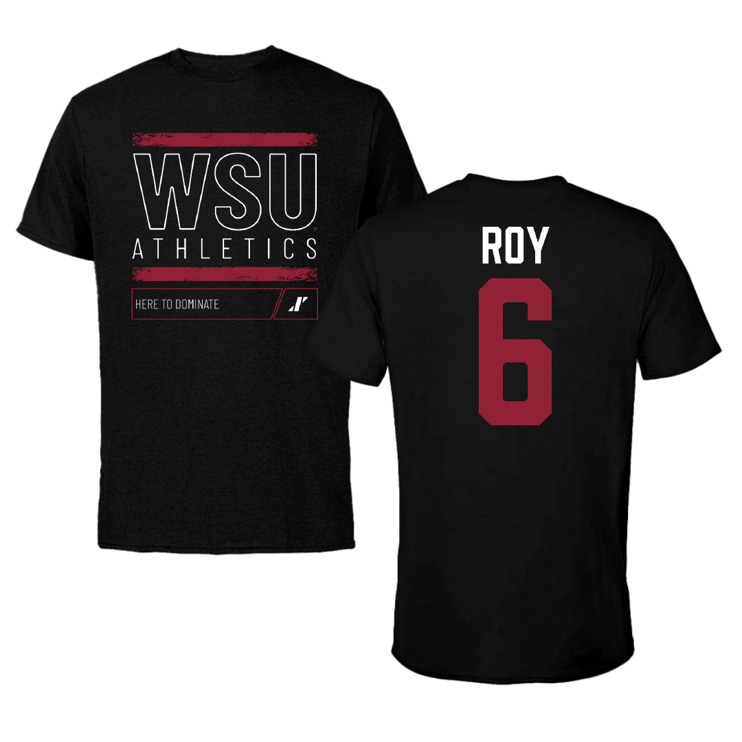 Washington State University Baseball Black Dominate Performance Tee - #6 Gavin Roy