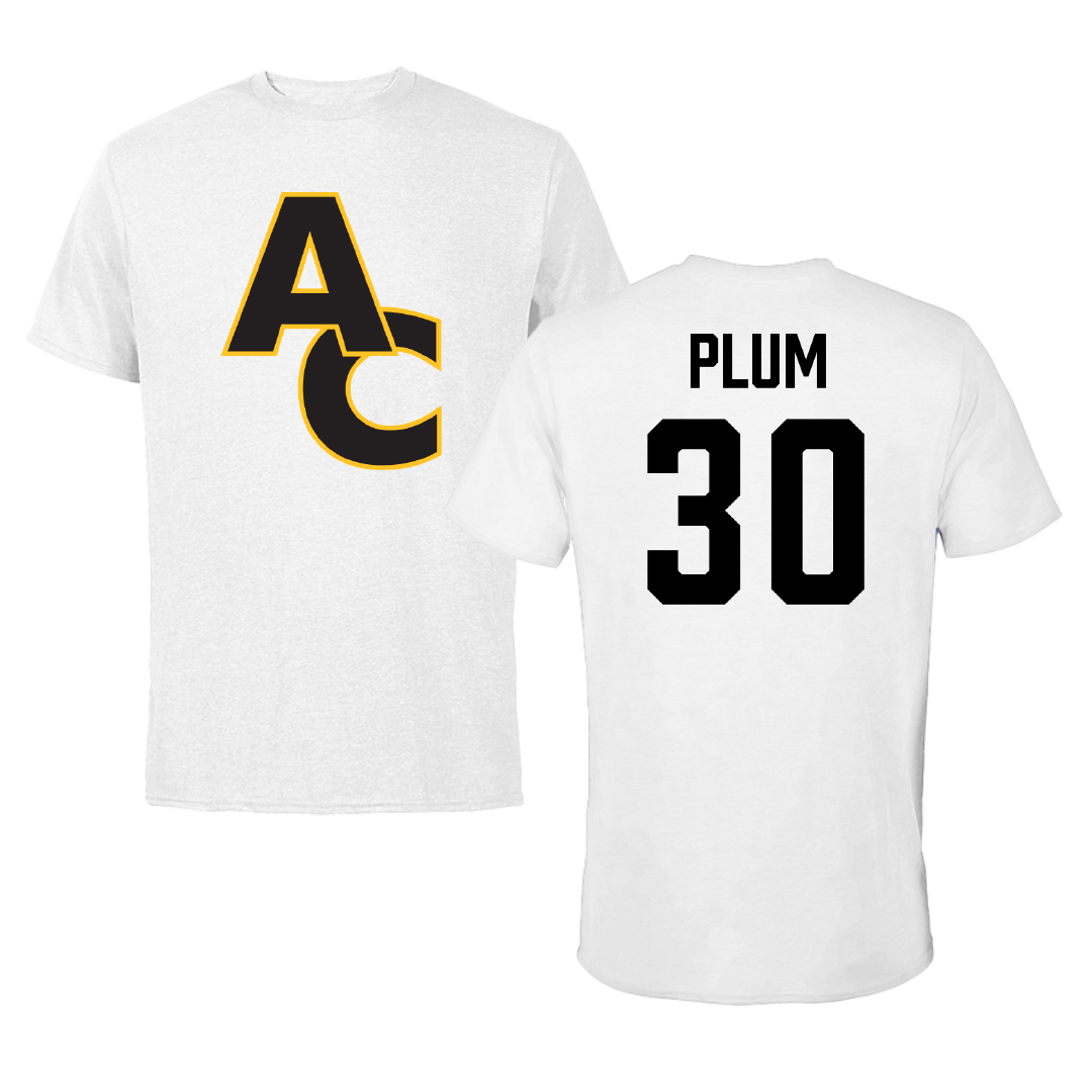 Adrian College Lacrosse (M) White Performance Tee - #30 Owen Plum