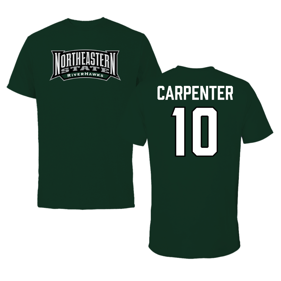 Northeastern State University Softball Forest Green Block Tee - #10 Emily Carpenter