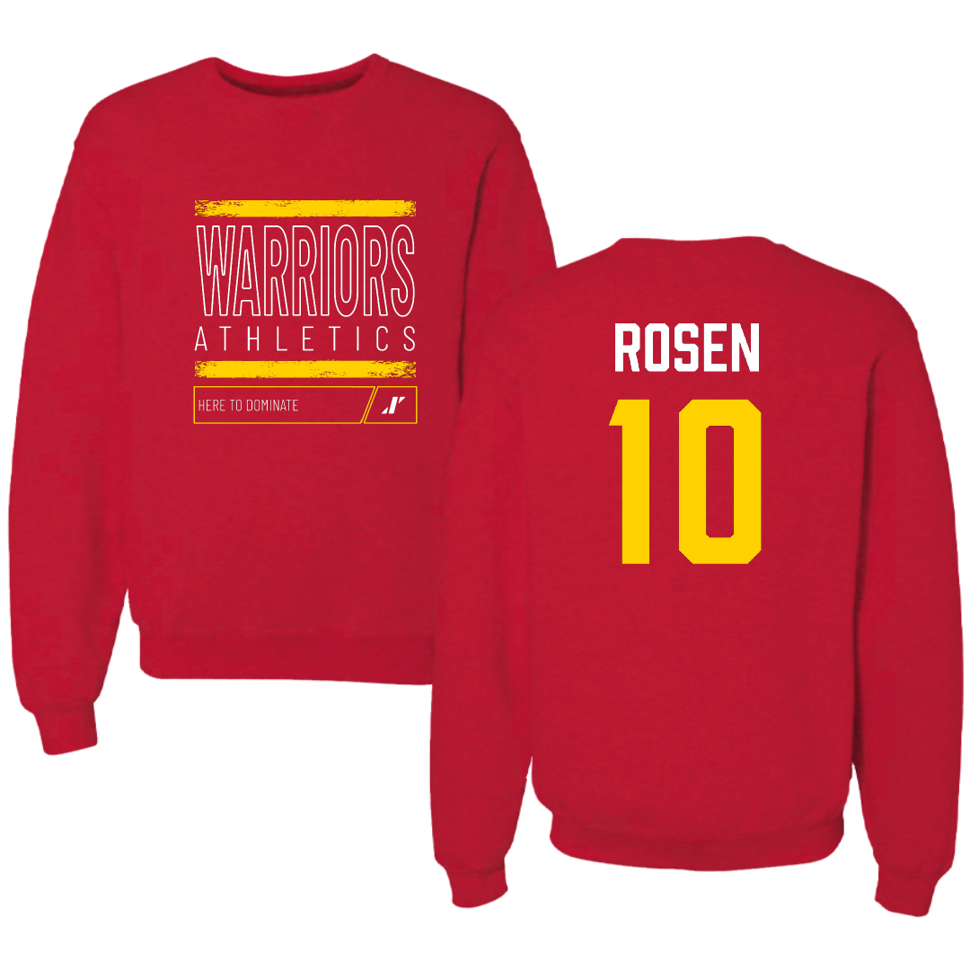Stanislaus State Baseball Red Dominate Crewneck - #10 Cameron Rosen