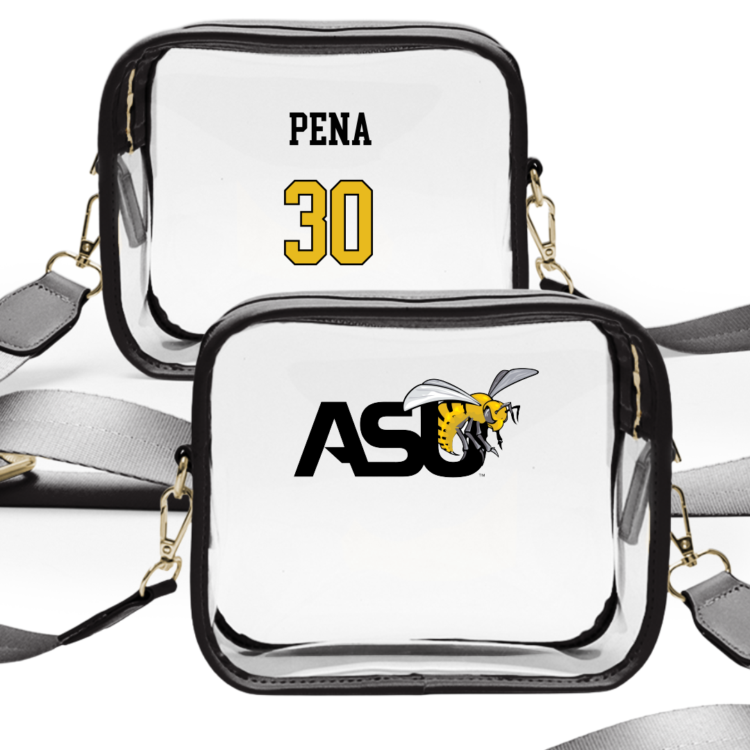 Alabama State University Baseball Black Clear Stadium Bag - #30 Esaid Pena