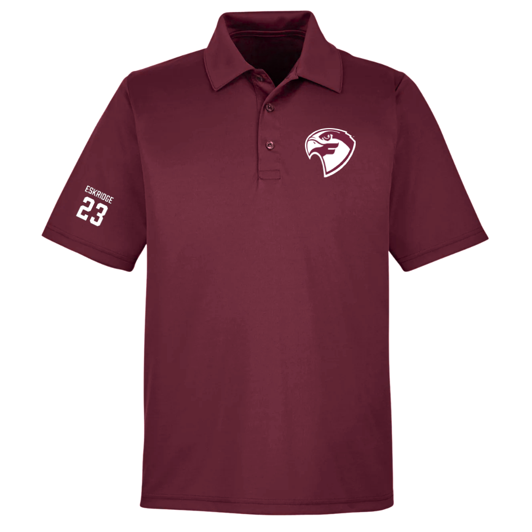 Fairmont State University Football Maroon Polo - #23 Noah Eskridge