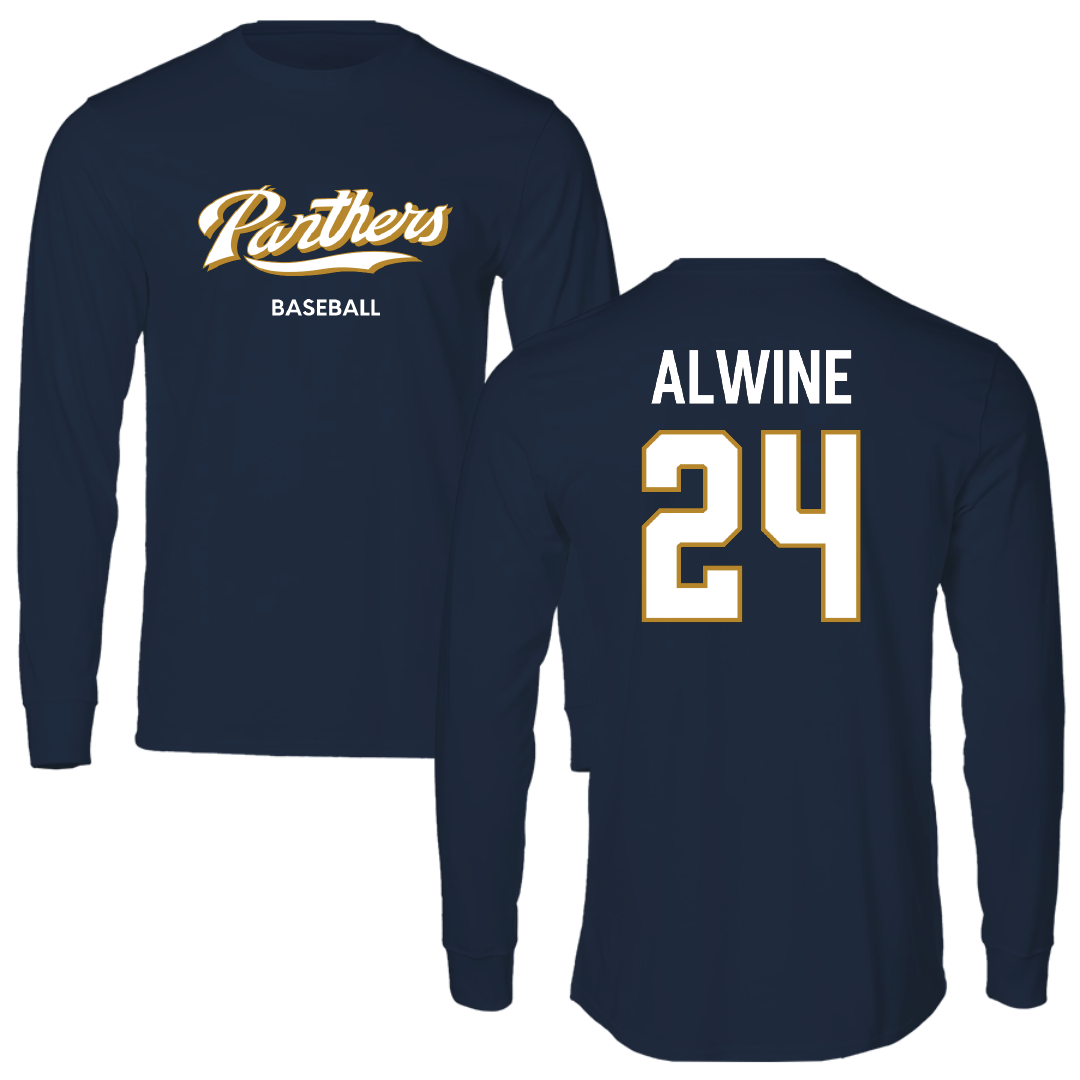 Florida International University Baseball Navy Performance Long Sleeve - #24 Evan Alwine