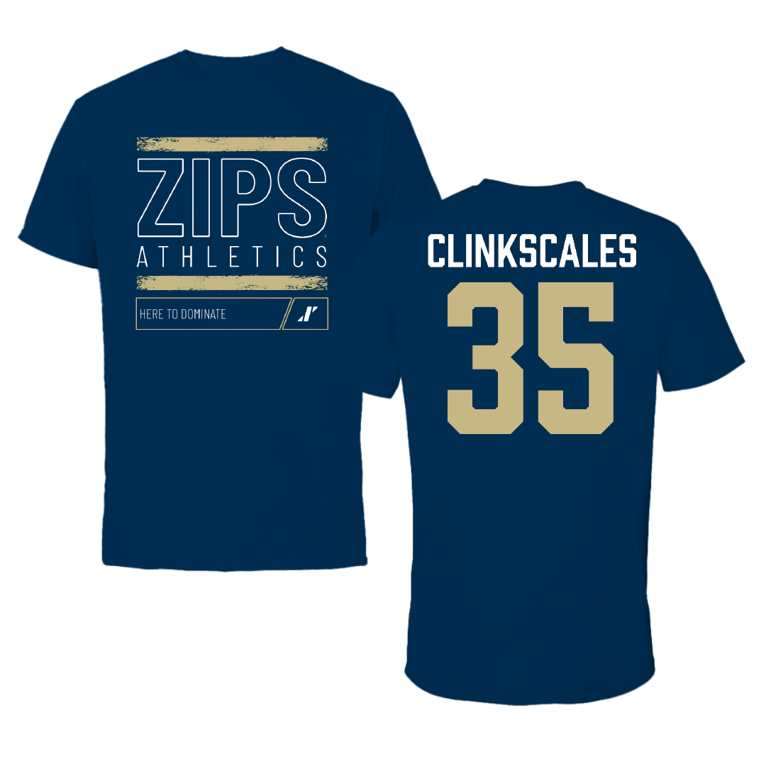 University of Akron Lacrosse Navy Dominate Performance Tee - #35 Jaelyn Clinkscales