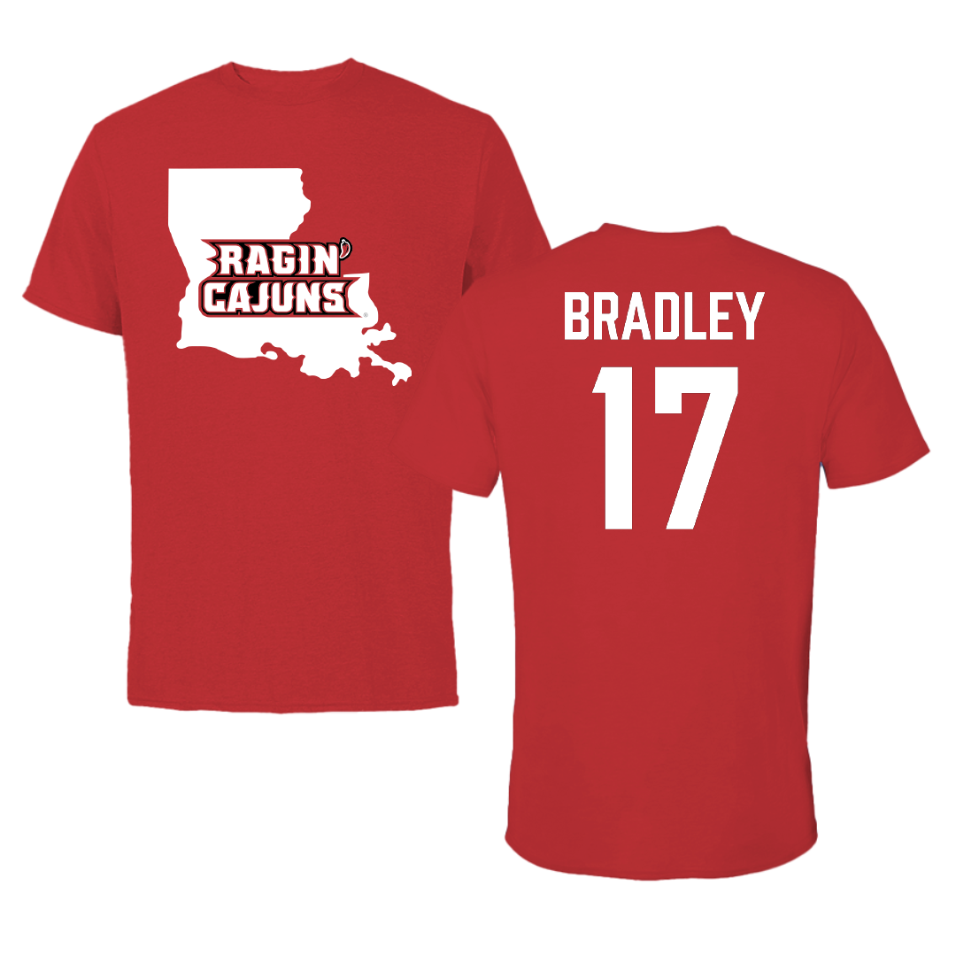 University of Louisiana at Lafayette Soccer Red State Performance Tee - #17 Megan Bradley