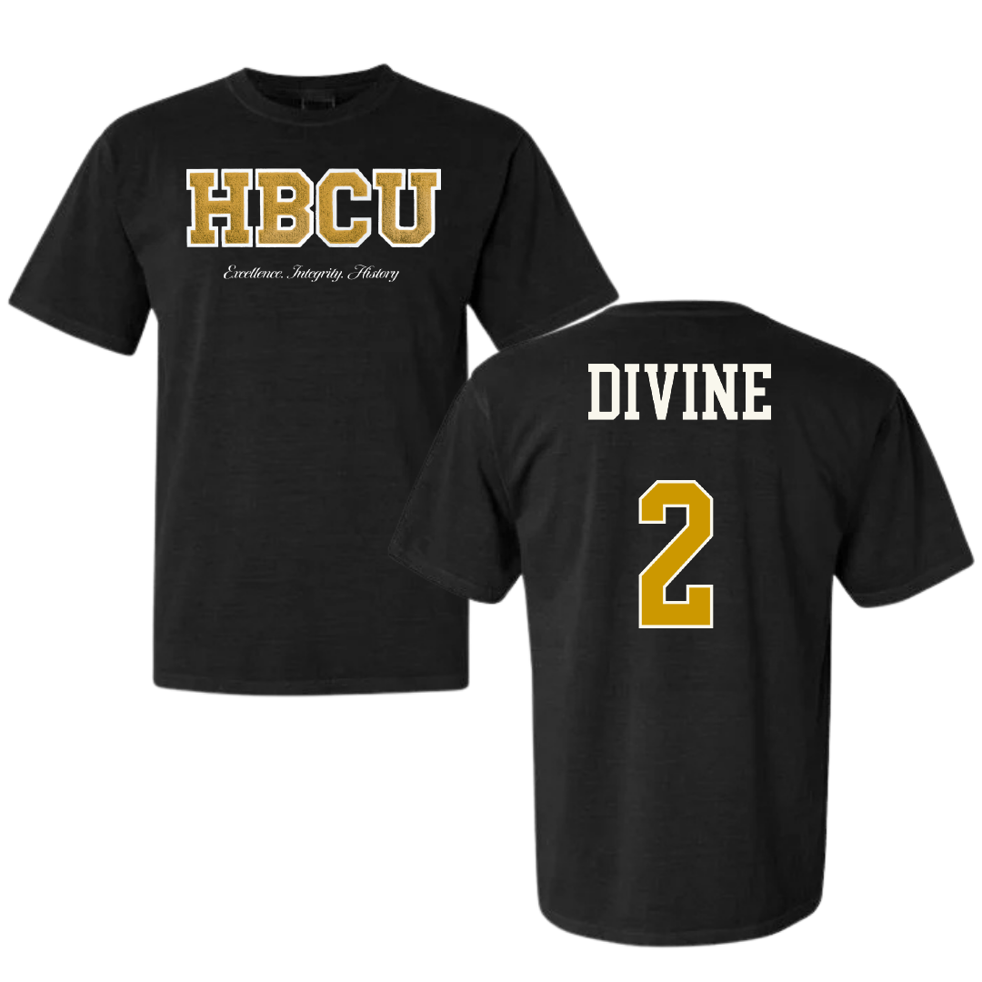 Alabama State University Baseball Black HBCU Varsity Comfort Colors Tee - #2 Breydon Divine