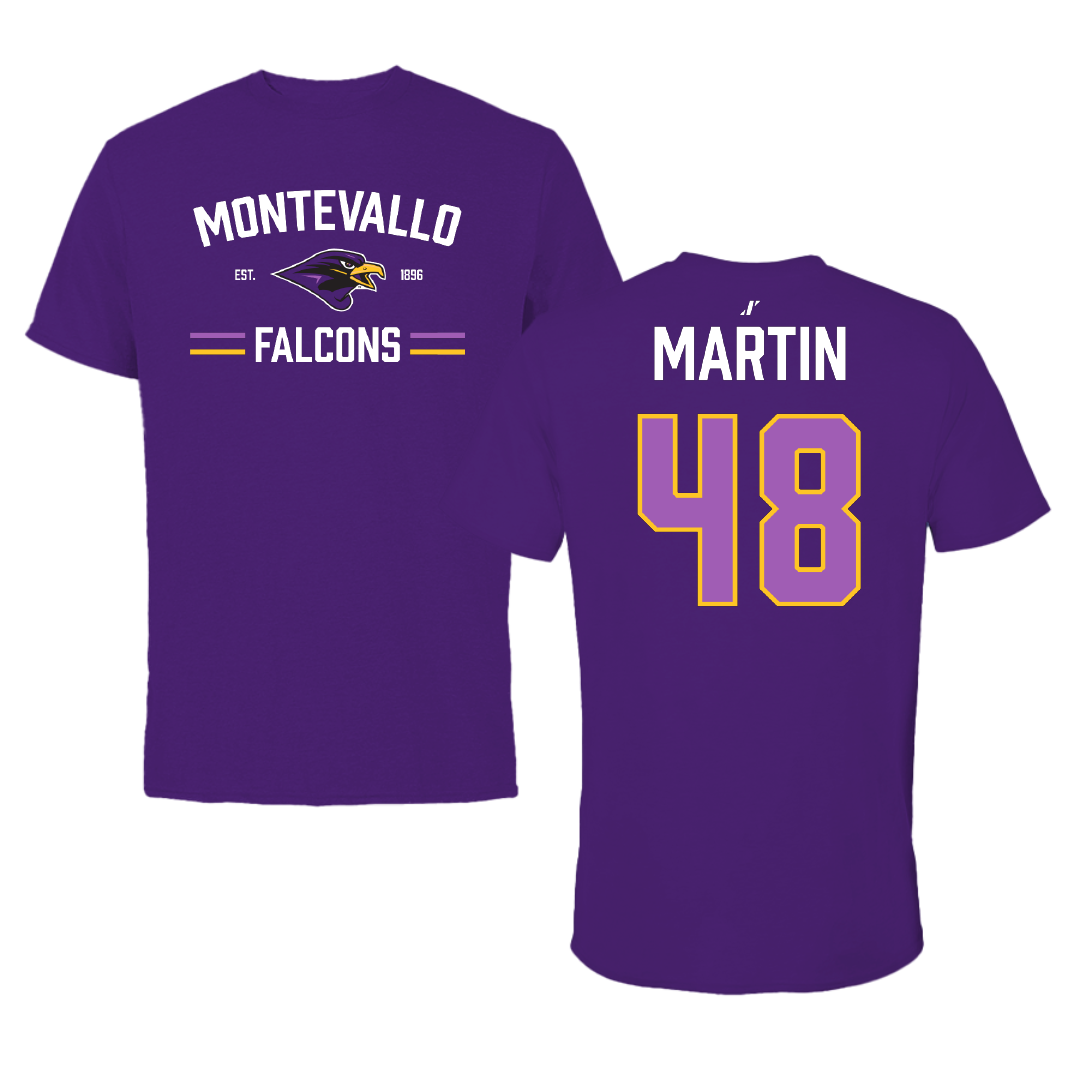 University of Montevallo Baseball Purple General Tee - #48 Liam Martin