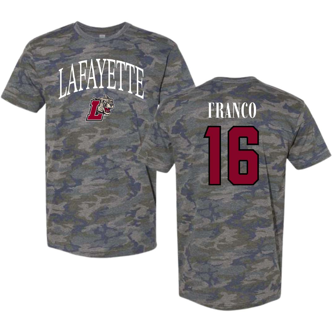Lafayette College Softball Vintage Camo Tee - #16 Jaidyn Franco
