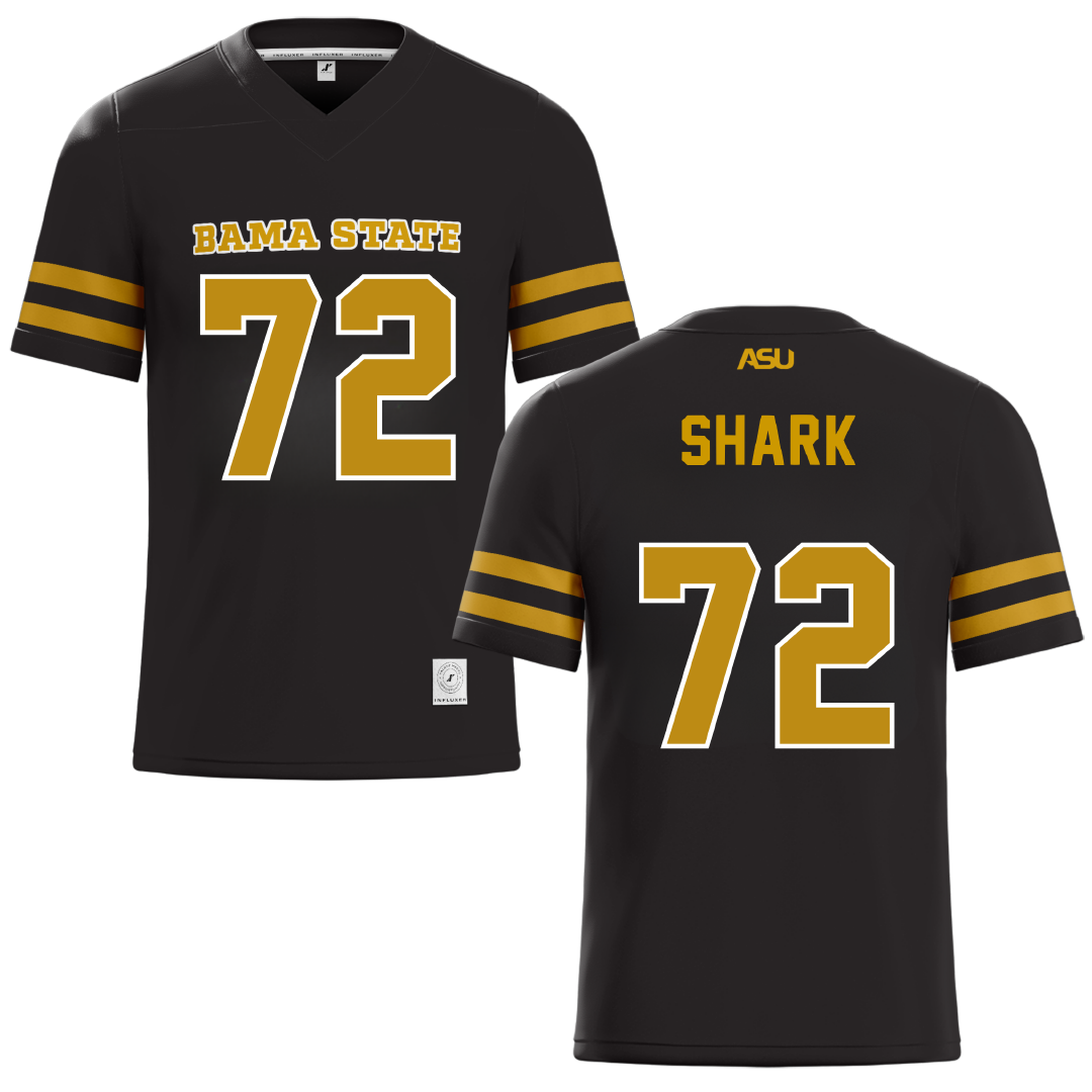 Alabama State University Black Football Jersey - #72 Ian Shark