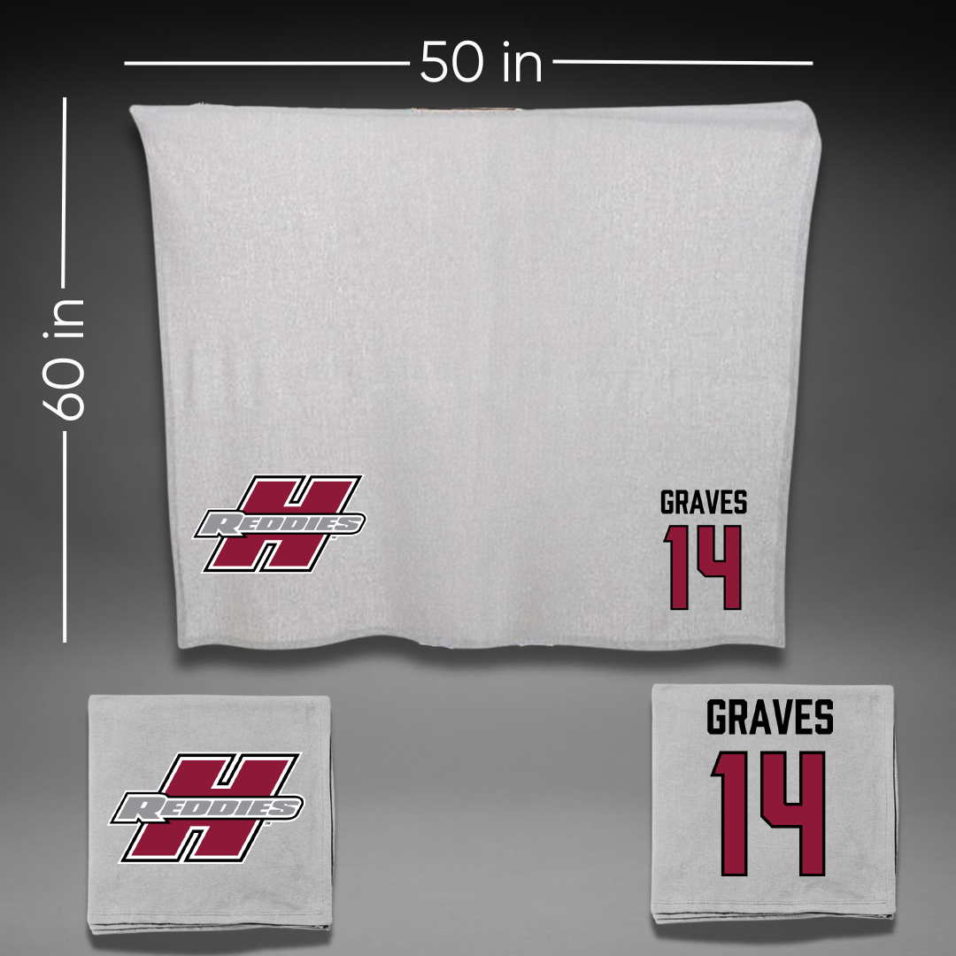 Henderson State University Softball Gray Blanket - #14 Emily Graves