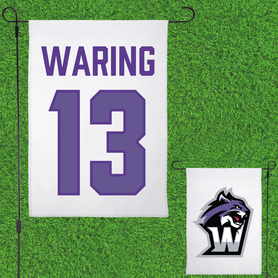 Wiley University Basketball White Garden Flag - #13 Amoni Waring