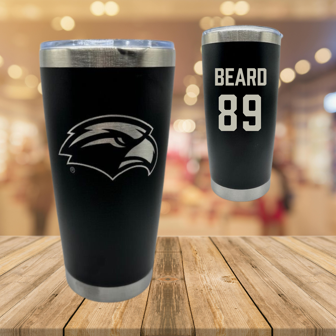 The University of Southern Mississippi Football Black Stainless Steel Tumbler - #89 Luke Beard
