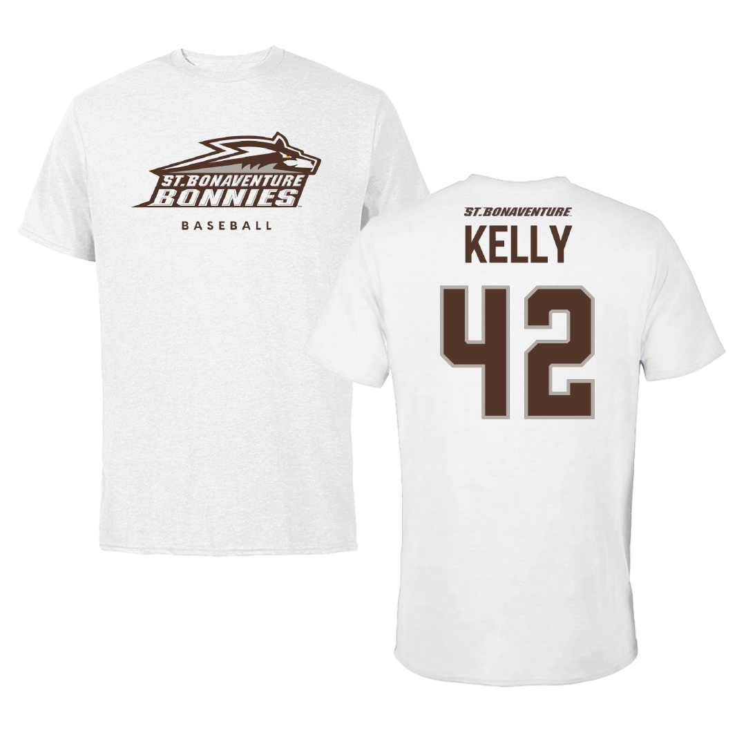 St. Bonaventure University Baseball White Tee - #42 Jack Kelly