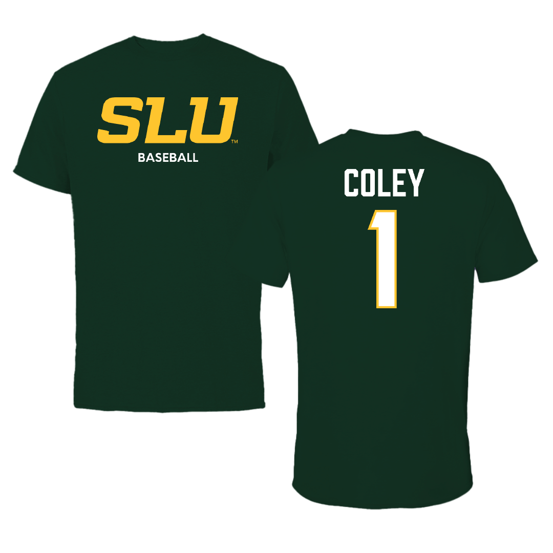 Southeastern Louisiana University Baseball Forest Green Performance Tee - #1 Parker Coley