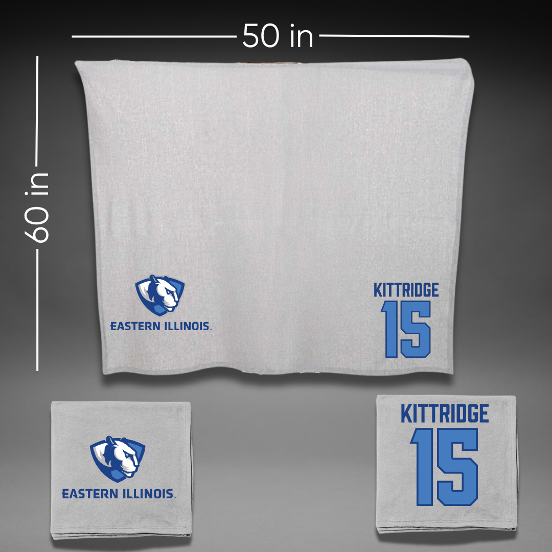 Eastern Illinois University Soccer Gray Blanket - #15 Casey Kittridge