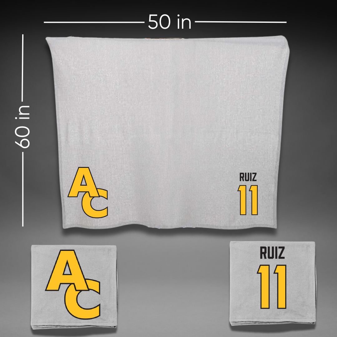 Adrian College Baseball Gray Blanket - #11 Anthony Ruiz