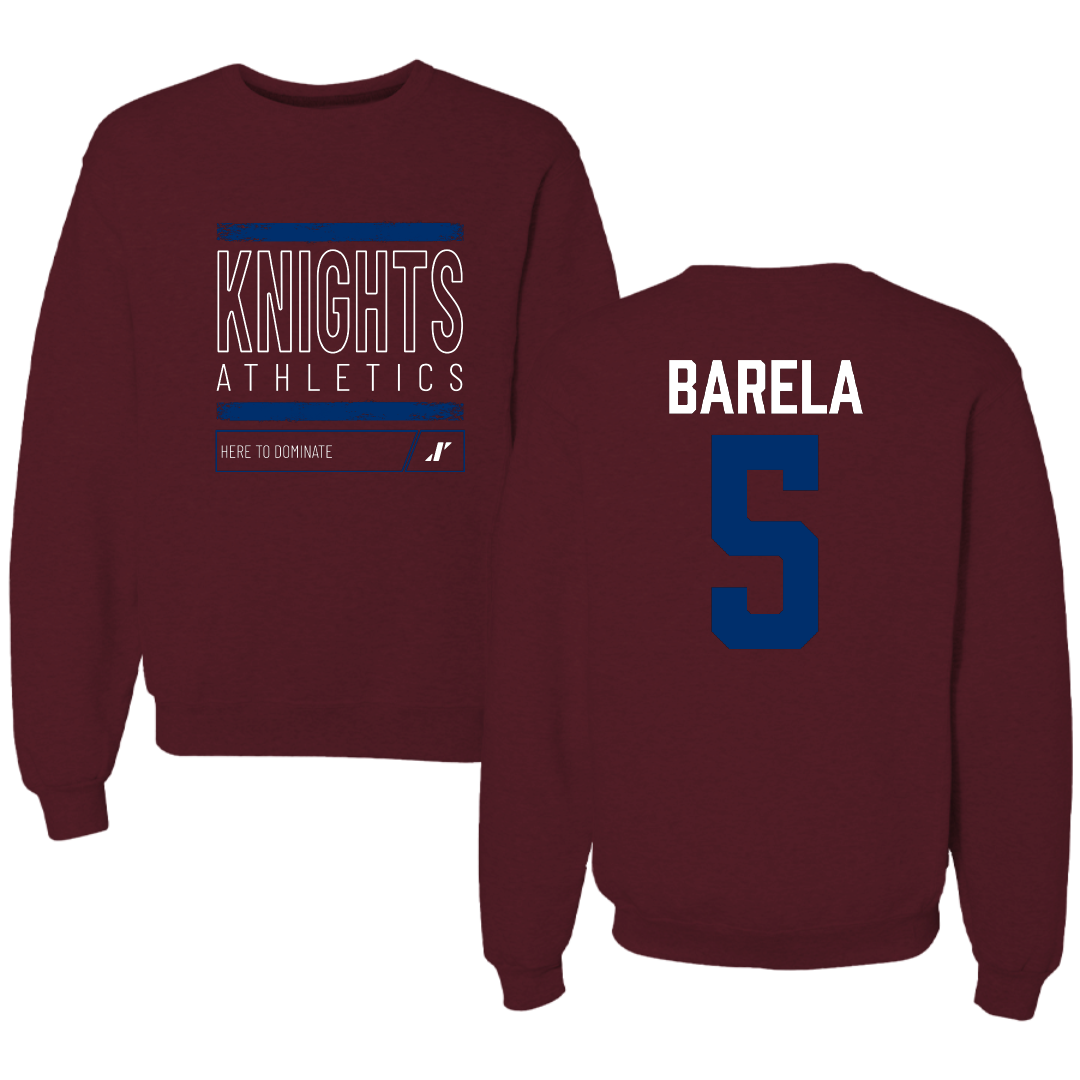 Fairleigh Dickinson University-Metropolitan Campus Softball Maroon Dominate Crewneck - #5 Erika Barela