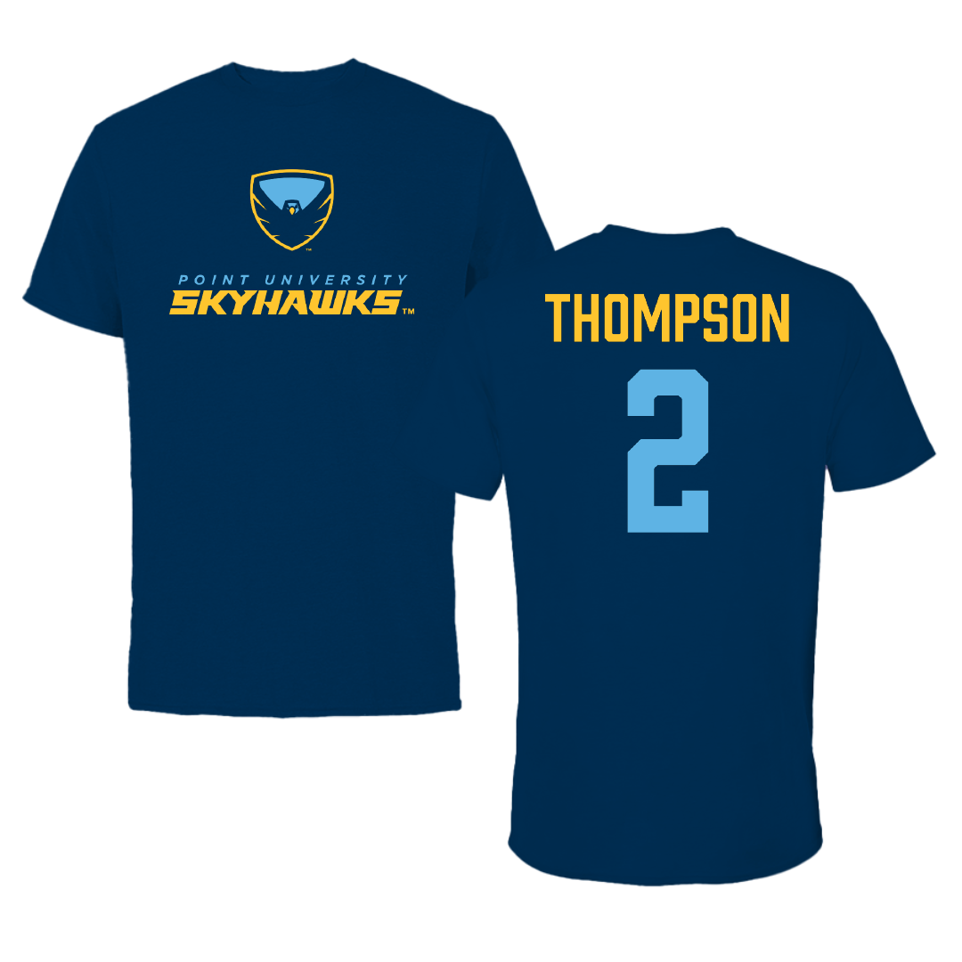 Point University Volleyball Navy Performance Tee - #2 Jo Thompson
