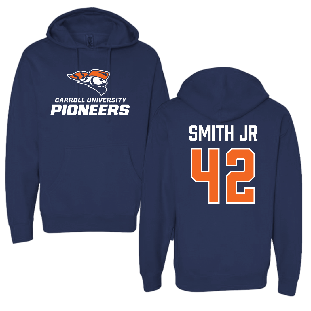 Carroll University Basketball Navy Hoodie - #42 Gregory Smith Jr