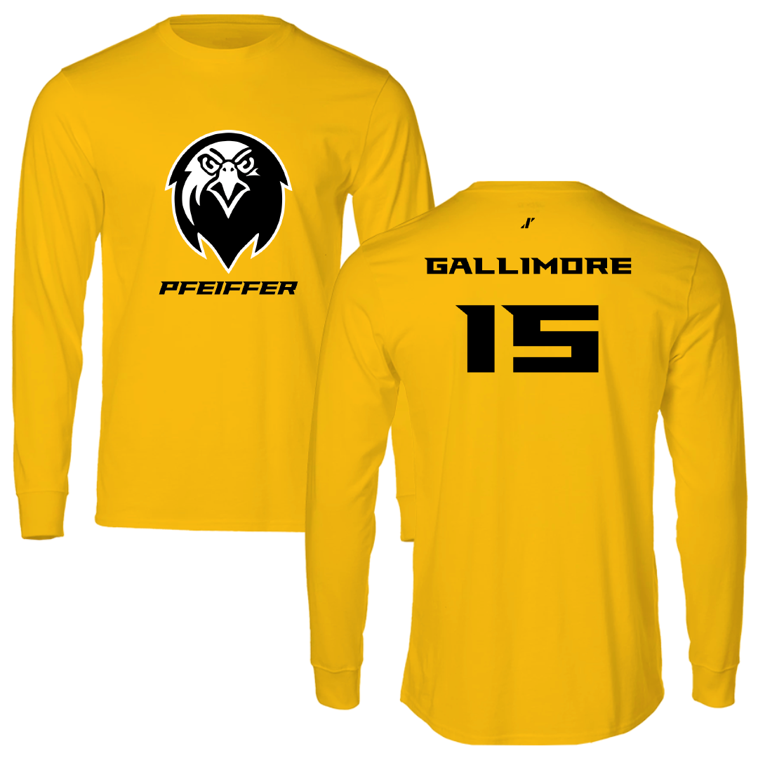 Pfeiffer University Lacrosse (W) Gold Performance Long Sleeve - #15 Heather Gallimore
