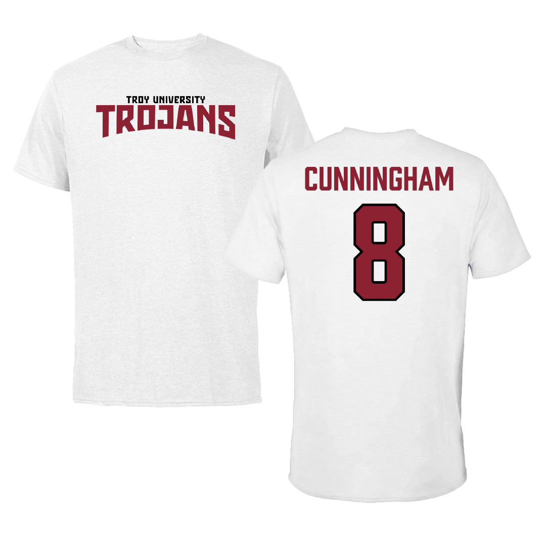 Troy University Softball White Classic Performance Tee - #8 Ella Cunningham