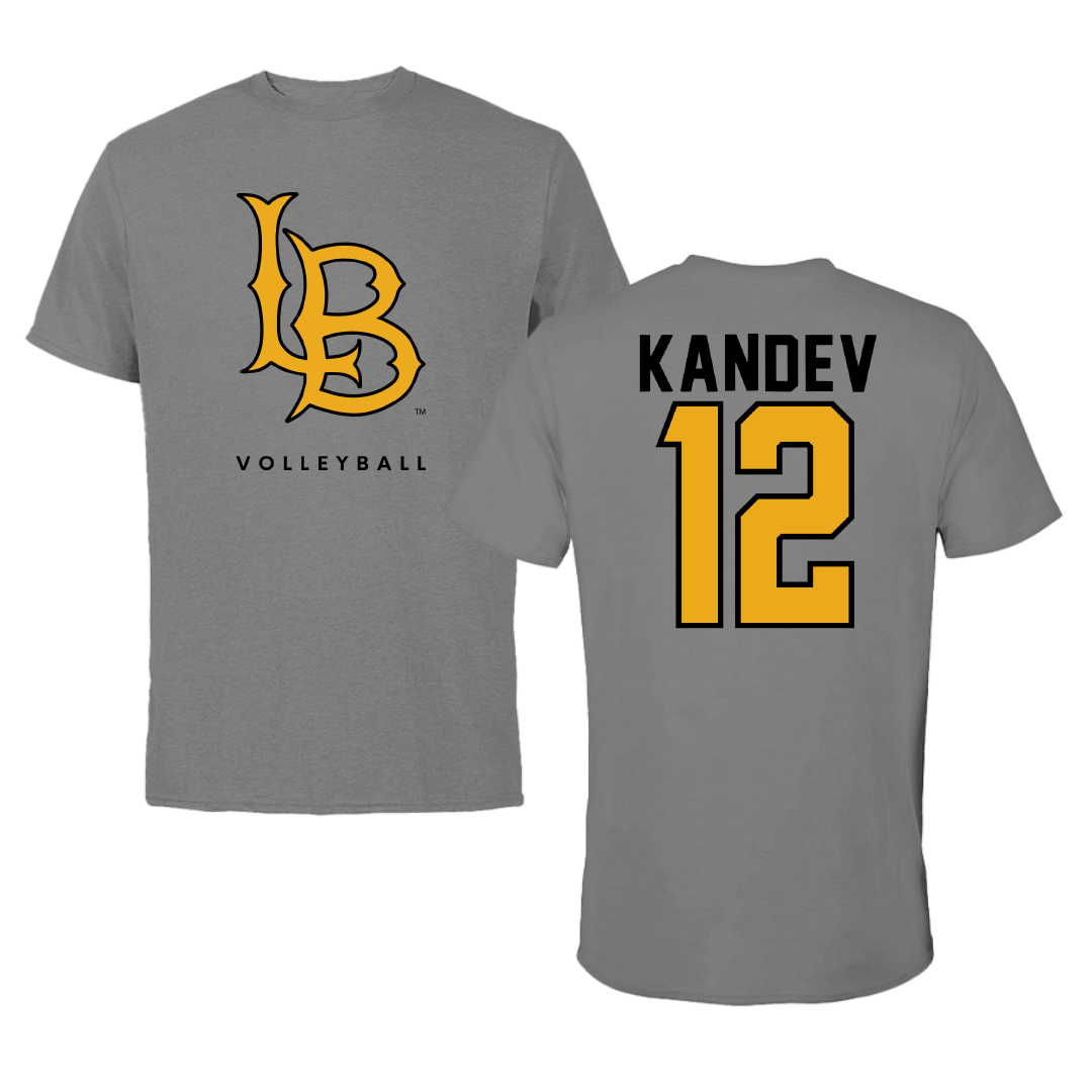 Long Beach State University Volleyball Gray Performance Tee - #12 Aleksander Kandev