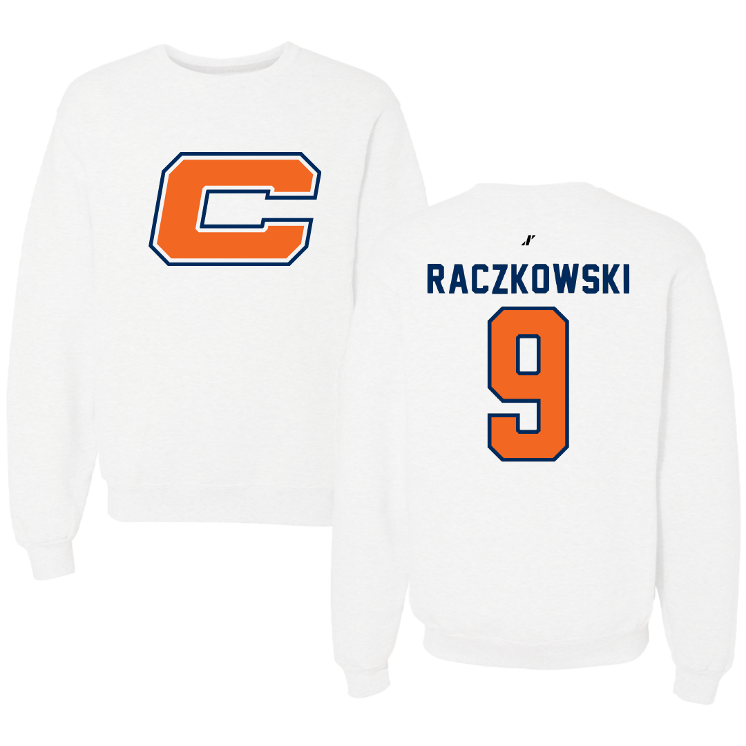 Carroll University Lacrosse White Crewneck - #9 Brady Raczkowski