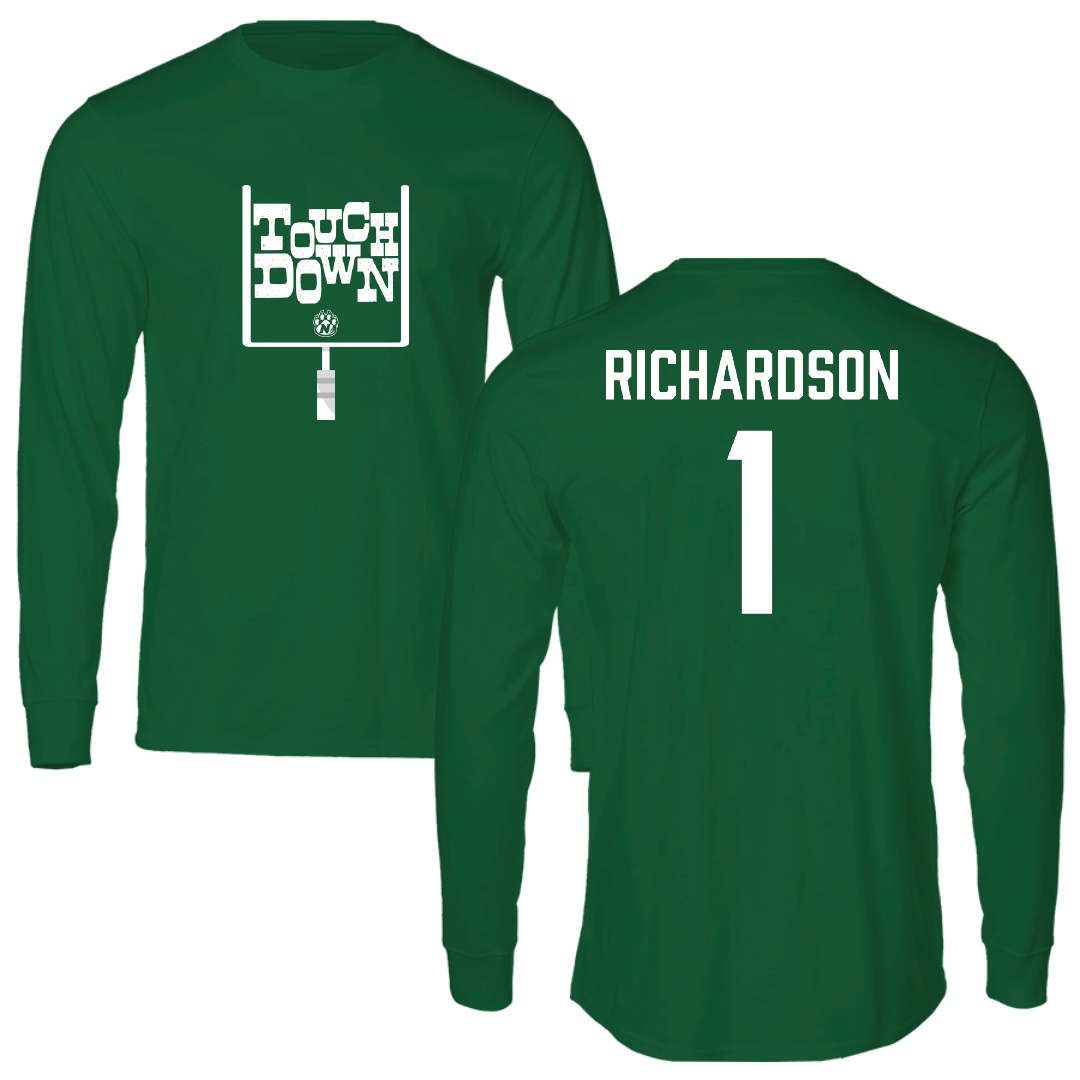 Northwest Missouri State University Football Green Touchdown Performance Long Sleeve - #1 Eric Richardson