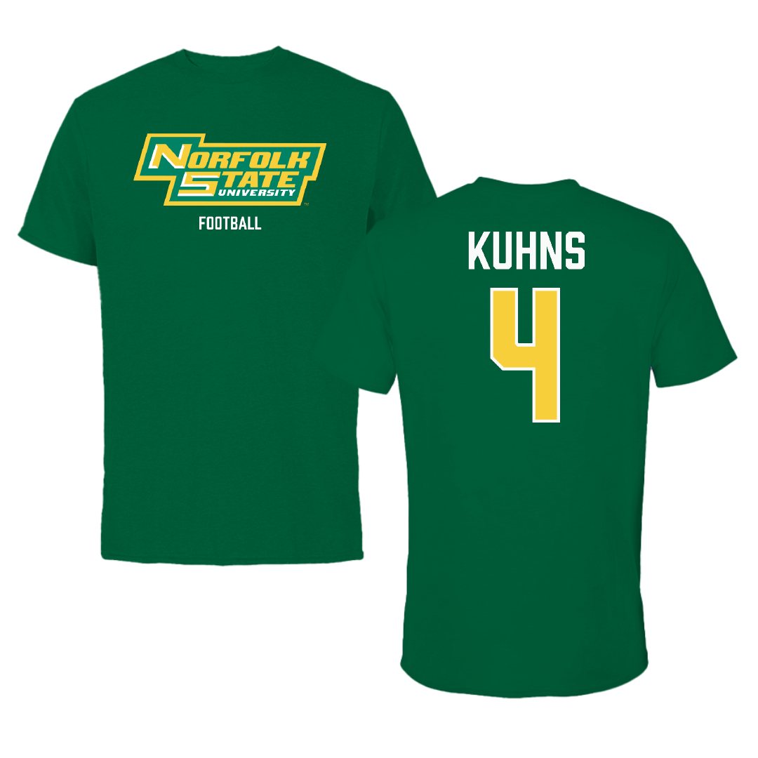 Norfolk State University Football Green Performance Tee - #4 Otto Kuhns