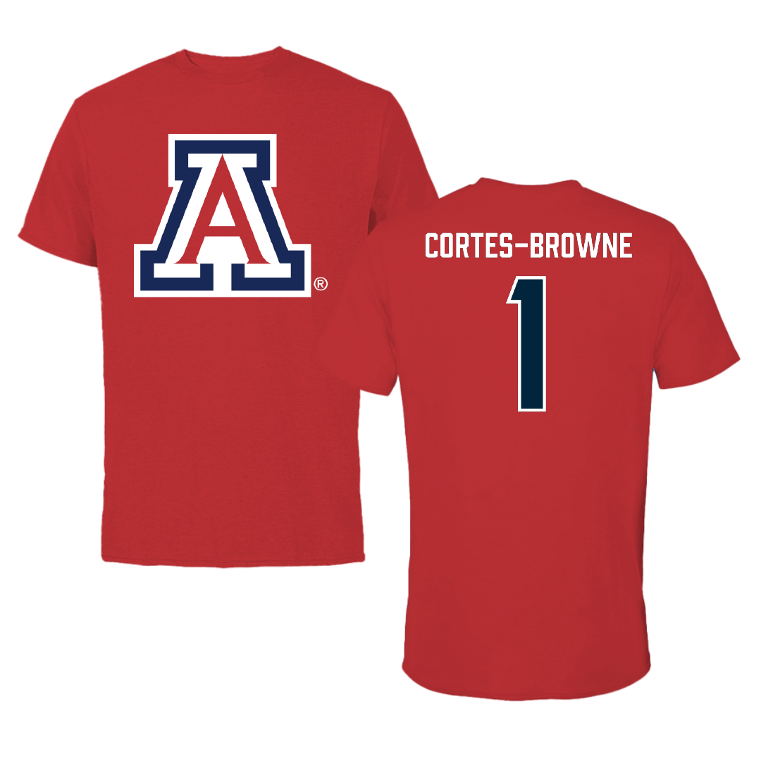 University of Arizona Soccer (W) Red Performance Tee - #1 Sofia Cortes-Browne