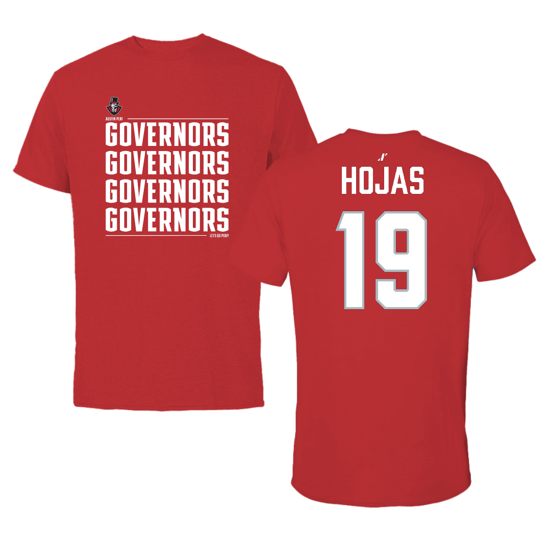 Austin Peay State University Softball Red General Performance Tee - #19 Maddy Hojas