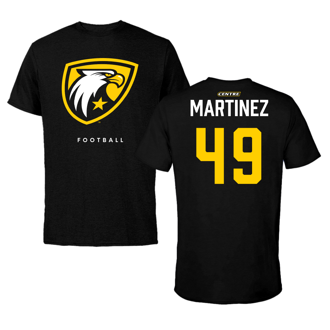Centre College Football Black Performance Tee - #49 Norvis Martinez
