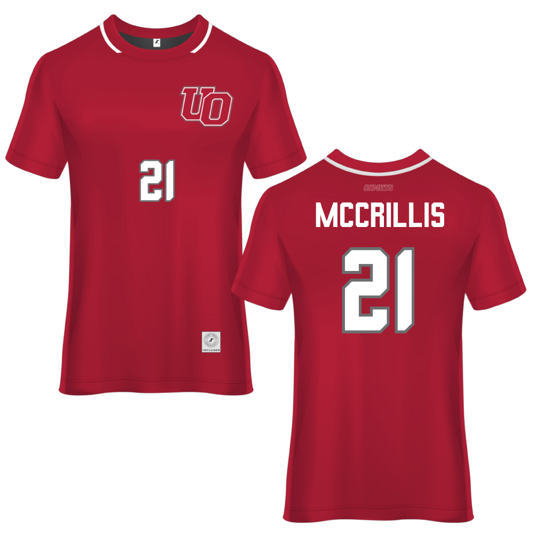 The University of Olivet Red Soccer Jersey - #21 Nolan McCrillis