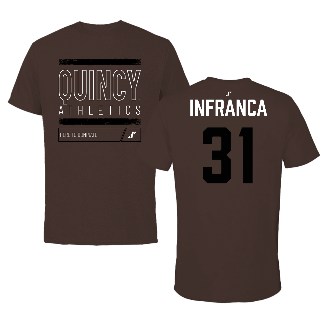 Quincy University Baseball Brown Dominate Tee - #31 Michael Infranca