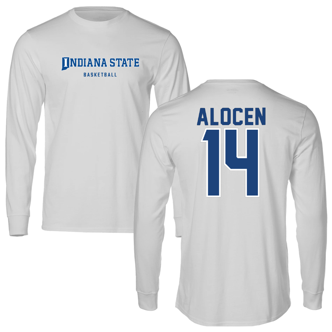 Indiana State University Basketball Light Gray Performance Long Sleeve - #14 Bruno Alocen