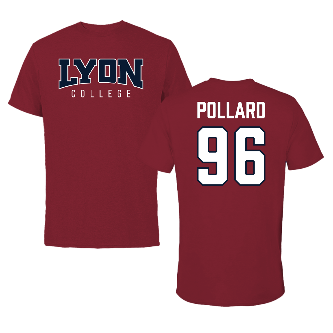 Lyon College Football Cardinal Tee - #96 Payton Pollard