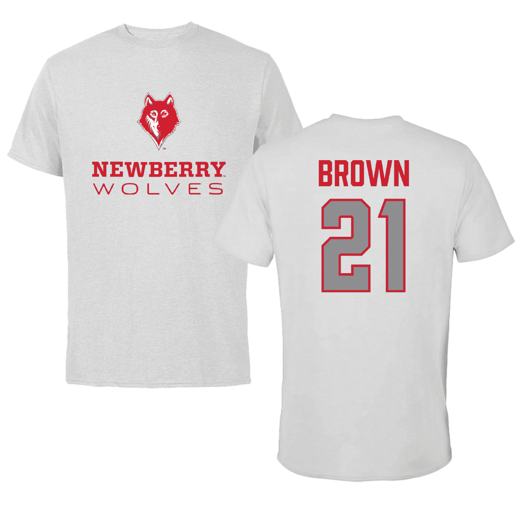 Newberry College Basketball (W) Light Gray Performance Tee - #21 Jada Brown