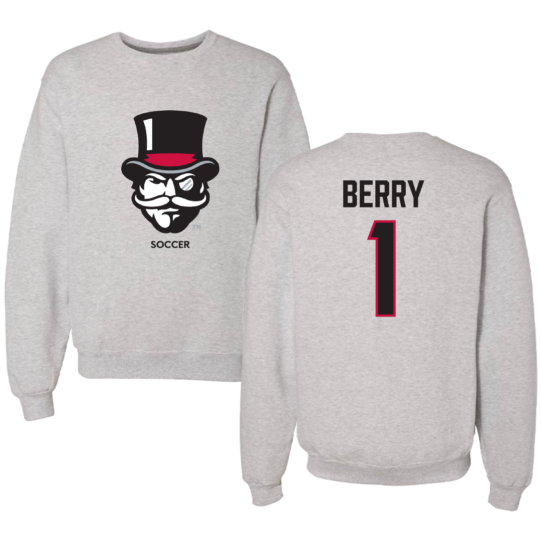 Austin Peay State University Soccer (W) Light Gray Crewneck - #1 Lauryn Berry