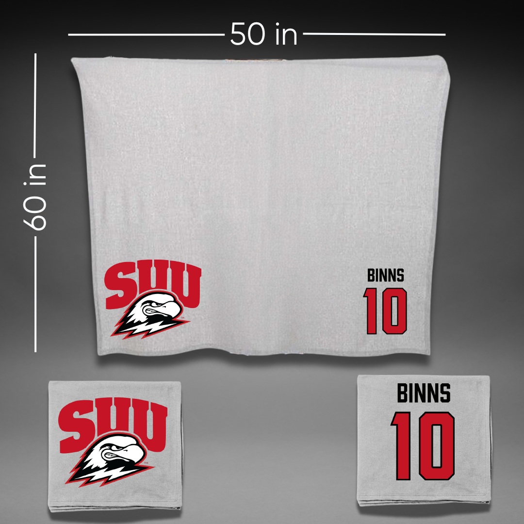 Southern Utah University Basketball (M) Gray Blanket - #10 Langston Binns