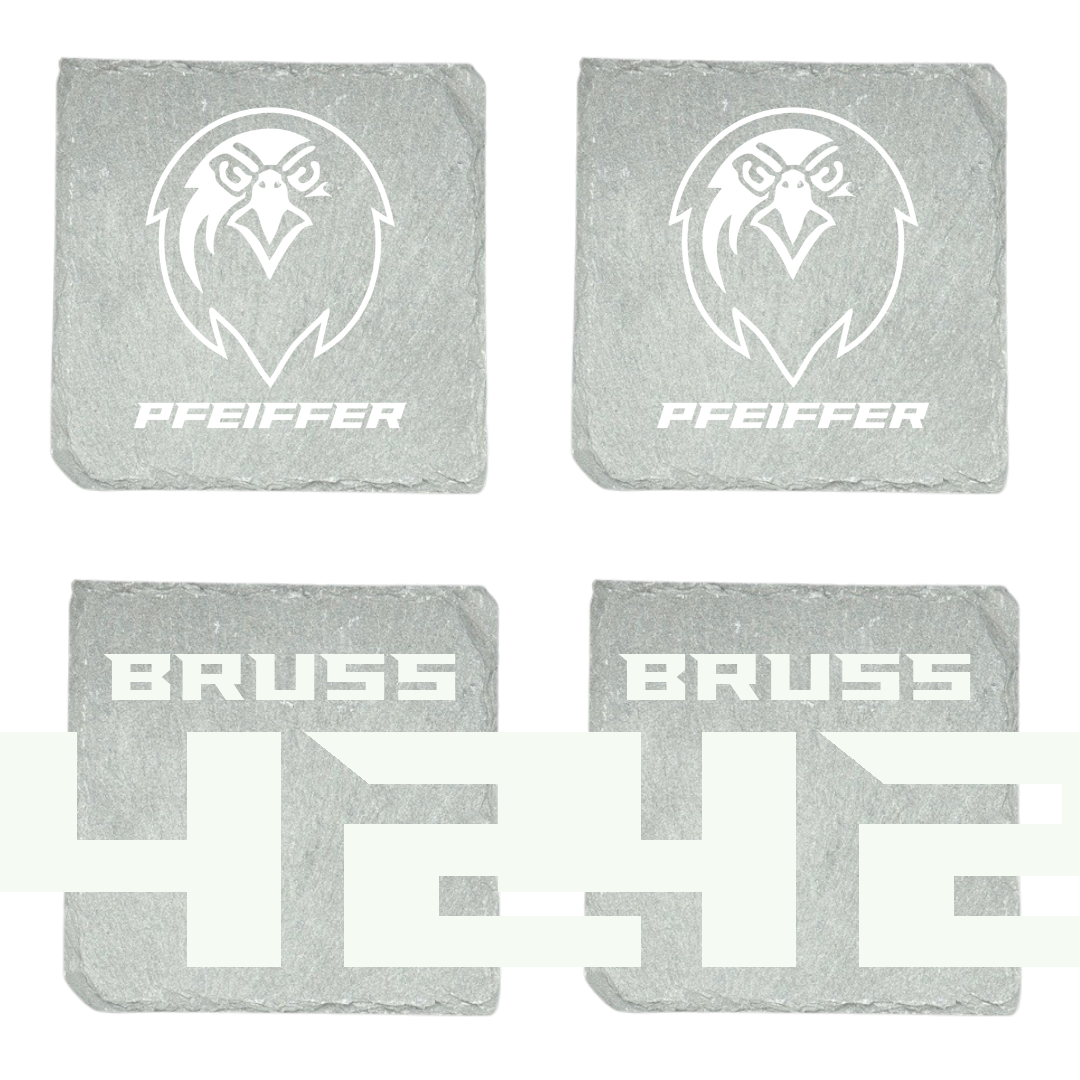 Pfeiffer University Baseball Stone Coaster (4 Pack)  - #42 Andrew Bruss