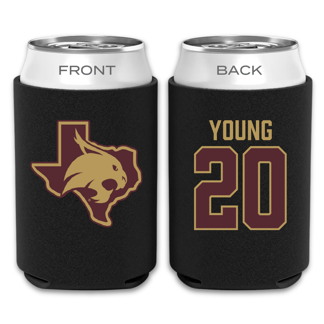 Texas State University Softball Black Can Cooler - #20 Peyton Young