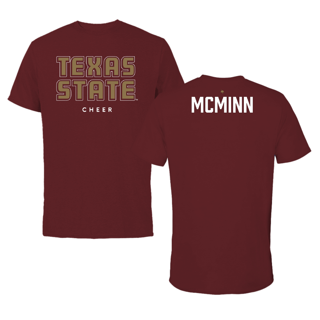 Texas State University Cheer Maroon Performance Tee - Sloane Mcminn