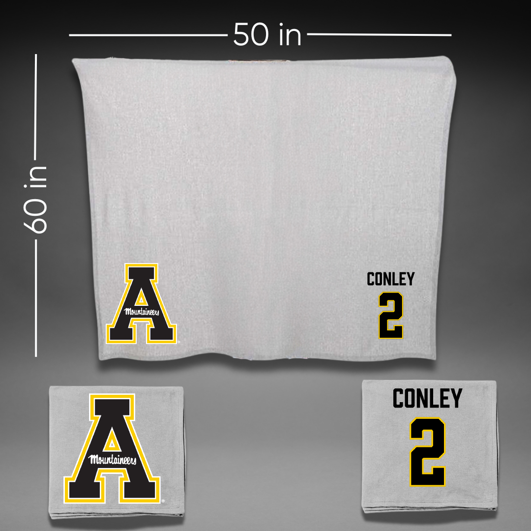Appalachian State University Football Gray Blanket - #2 Khalil Conley